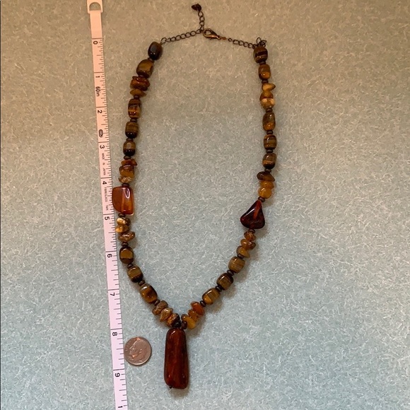 Amber & Tiger Eye Necklace - Picture 3 of 8